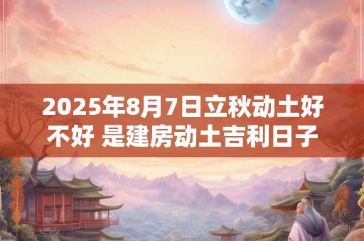 2025年8月7日立秋动土好不好 是建房动土吉利日子吗
