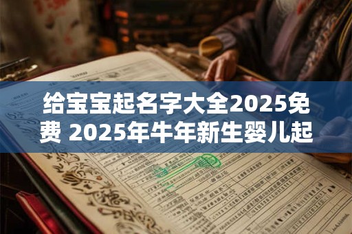 给宝宝起名字大全2026免费 2026年牛年新生婴儿起名