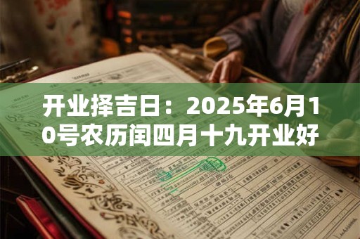 开业择吉日：2025年6月10号农历闰四月十九开业好吗