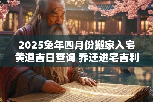 2025兔年四月份搬家入宅黄道吉日查询 乔迁进宅吉利日
