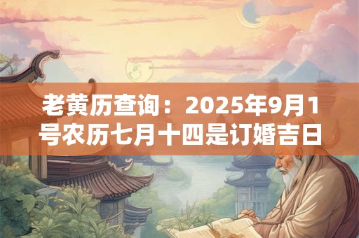 老黄历查询：2025年9月1号农历七月十四是订婚吉日吗