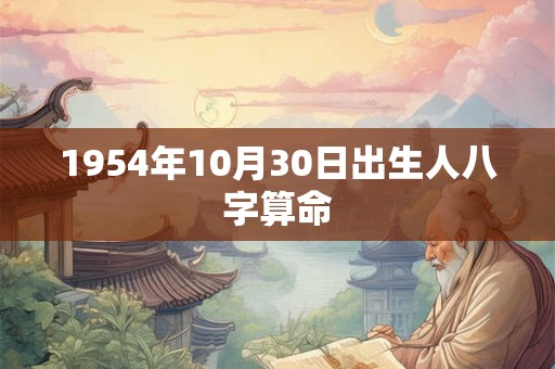 1954年10月30日出生人八字算命