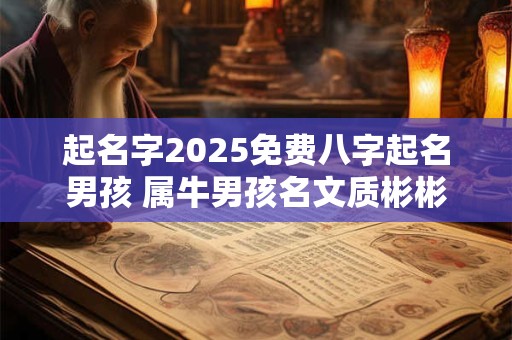 起名字2025免费八字起名男孩 属牛男孩名文质彬彬鉴赏