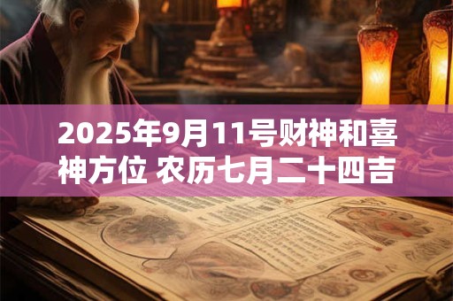 2025年9月11号财神和喜神方位 农历七月二十四吉时介绍