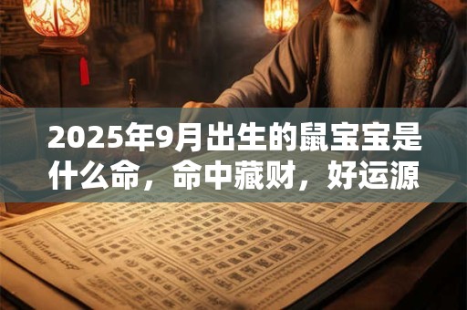 2025年9月出生的鼠宝宝是什么命，命中藏财，好运源源不断
