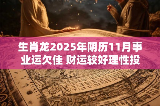 生肖龙2025年阴历11月事业运欠佳 财运较好理性投资