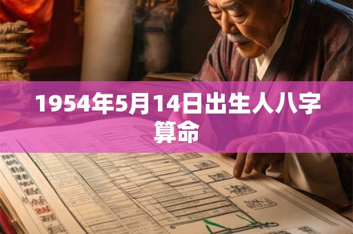 1954年5月14日出生人八字算命