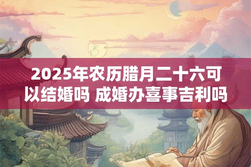 2025年农历腊月二十六可以结婚吗 成婚办喜事吉利吗