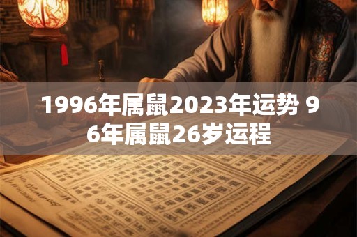 1996年属鼠2023年运势 96年属鼠26岁运程