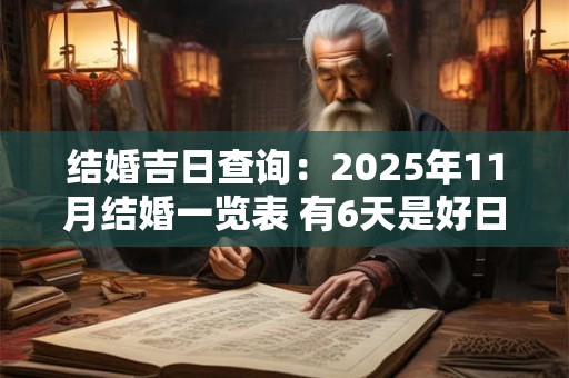 结婚吉日查询：2025年11月结婚一览表 有6天是好日子