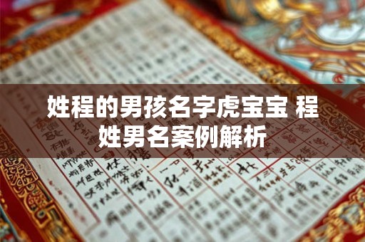 姓程的男孩名字虎宝宝 程姓男名案例解析