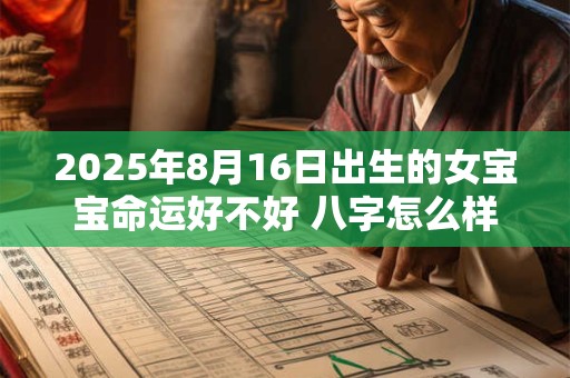 2025年8月16日出生的女宝宝命运好不好 八字怎么样