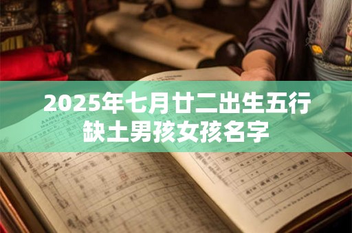 2025年七月廿二出生五行缺土男孩女孩名字