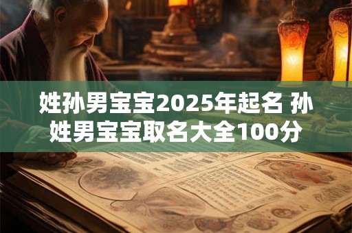 姓孙男宝宝2025年起名 孙姓男宝宝取名大全100分
