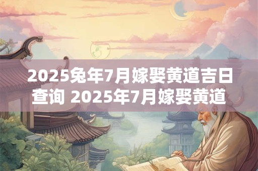 2025兔年7月嫁娶黄道吉日查询 2025年7月嫁娶黄道吉日