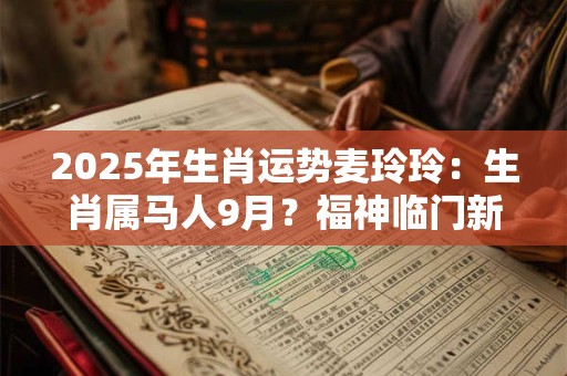 2025年生肖运势麦玲玲：生肖属马人9月？福神临门新机会到来
