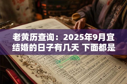 老黄历查询：2025年9月宜结婚的日子有几天 下面都是好日子