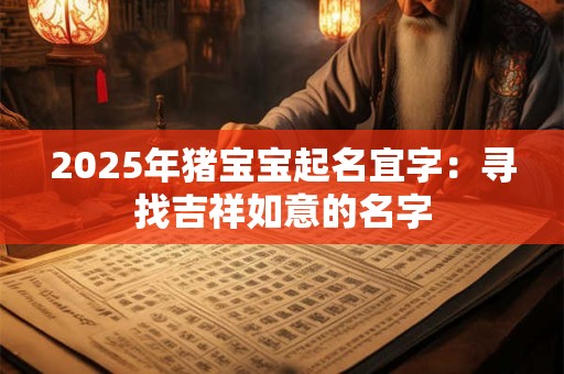 2025年猪宝宝起名宜字：寻找吉祥如意的名字