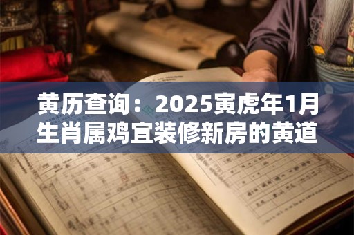 黄历查询：2025寅虎年1月生肖属鸡宜装修新房的黄道吉日