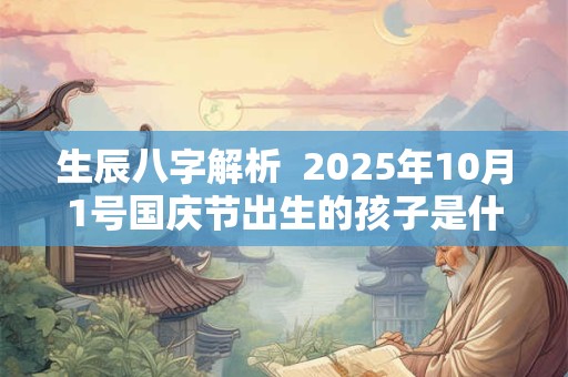 生辰八字解析  2025年10月1号国庆节出生的孩子是什么命