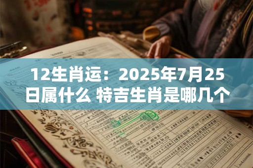 12生肖运：2025年7月25日属什么 特吉生肖是哪几个