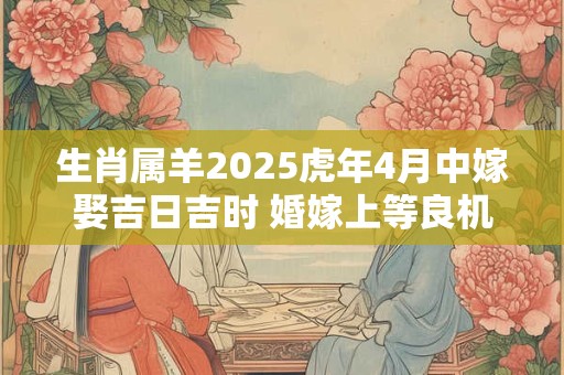 生肖属羊2025虎年4月中嫁娶吉日吉时 婚嫁上等良机