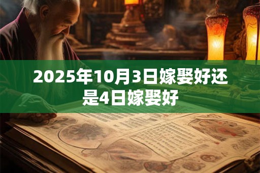 2025年10月3日嫁娶好还是4日嫁娶好 2025年10月3日嫁娶好还是4日嫁娶好