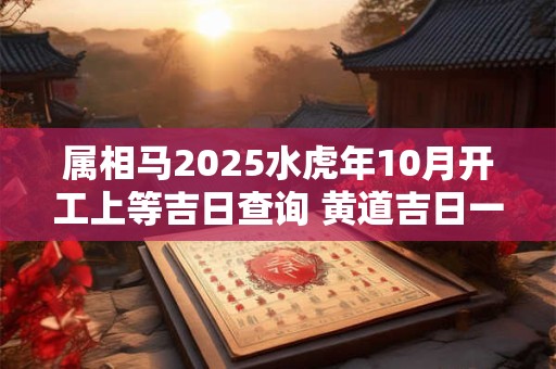 属相马2025水虎年10月开工上等吉日查询 黄道吉日一览表
