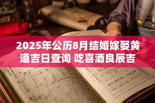 2025年公历8月结婚嫁娶黄道吉日查询 吃喜酒良辰吉日