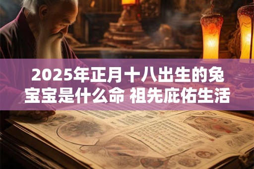 详细阅读:2025年正月十八出生的兔宝宝是什么命 祖先庇佑生活无忧 2025年正月十八出生的兔宝宝是什么命 祖先庇佑生活无忧