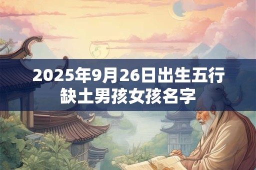 2025年9月26日出生五行缺土男孩女孩名字