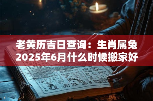 详细阅读:老黄历吉日查询:生肖属兔2025年6月什么时候搬家好 老黄历吉日查询:生肖属兔2025年6月什么时候搬家好