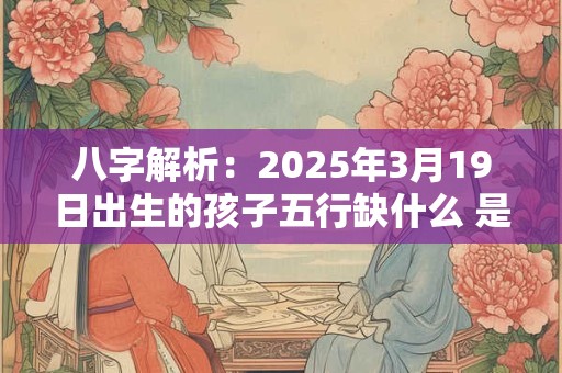 八字解析：2025年3月19日出生的孩子五行缺什么 是什么命