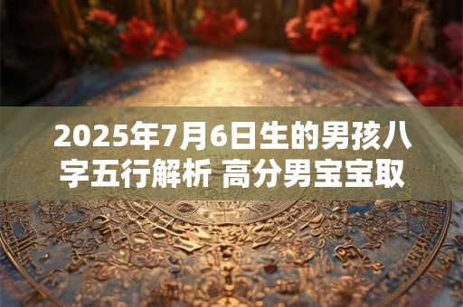 2025年7月6日生的男孩八字五行解析 高分男宝宝取名字