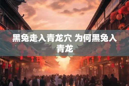 黑兔走入青龙穴 为何黑兔入青龙