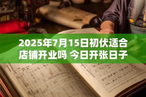 2025年7月15日初伏适合店铺开业吗 今日开张日子好吗