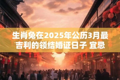 生肖兔在2025年公历3月最吉利的领结婚证日子 宜忌分析