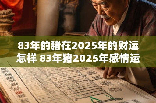 83年的猪在2025年的财运怎样 83年猪2025年感情运势怎么样