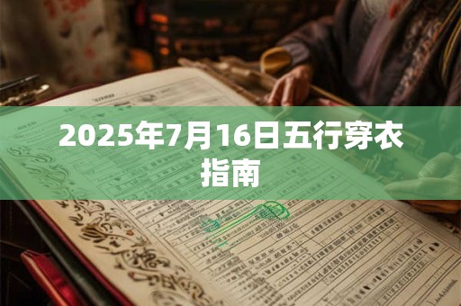 2025年7月16日五行穿衣指南