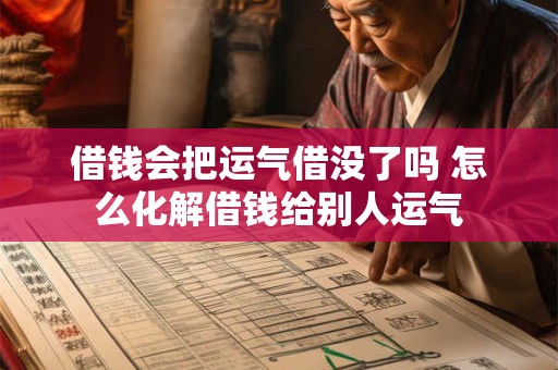 借钱会把运气借没了吗 怎么化解借钱给别人运气