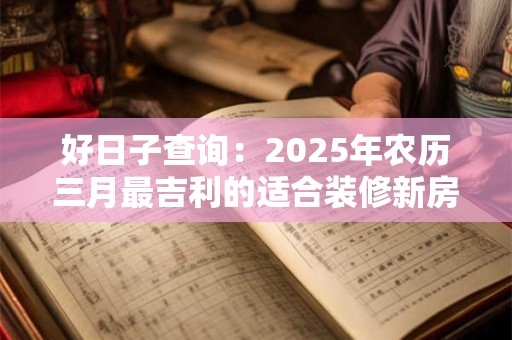 好日子查询：2025年农历三月最吉利的适合装修新房子日期