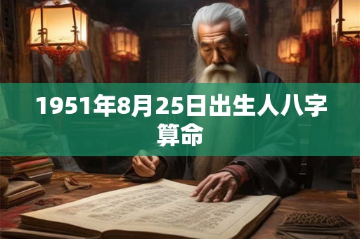 1951年8月25日出生人八字算命