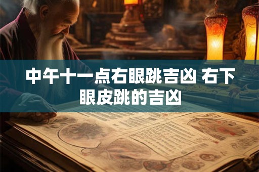 中午十一点右眼跳吉凶 右下眼皮跳的吉凶