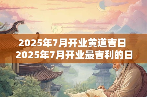2025年7月开业黄道吉日 2025年7月开业最吉利的日子