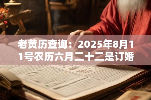 老黄历查询：2025年8月11号农历六月二十二是订婚吉日吗