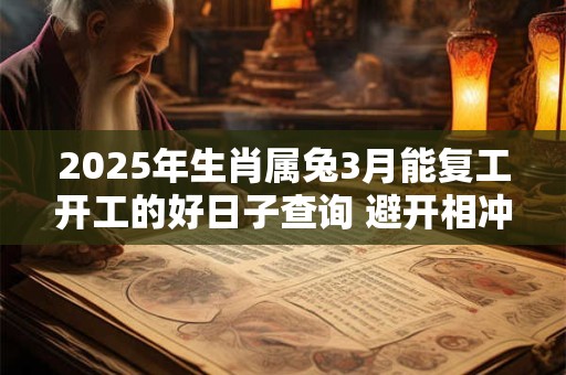 2025年生肖属兔3月能复工开工的好日子查询 避开相冲生肖
