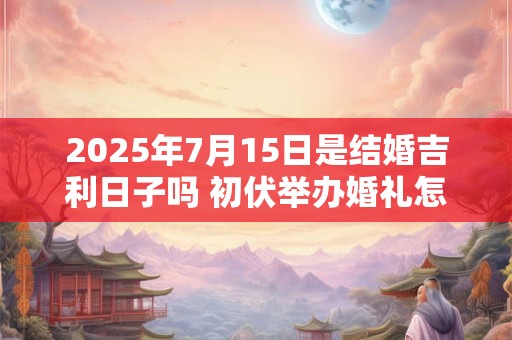 2025年7月15日是结婚吉利日子吗 初伏举办婚礼怎么样