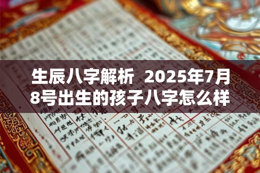 生辰八字解析  2025年7月8号出生的孩子八字怎么样