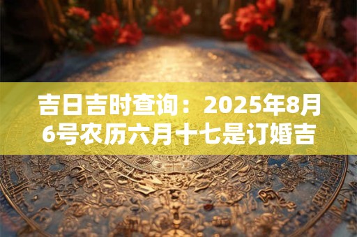 吉日吉时查询：2025年8月6号农历六月十七是订婚吉日吗