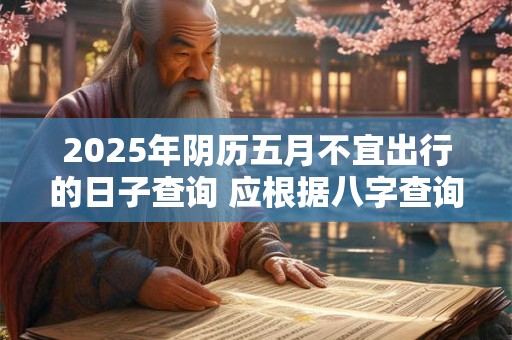 2025年阴历五月不宜出行的日子查询 应根据八字查询